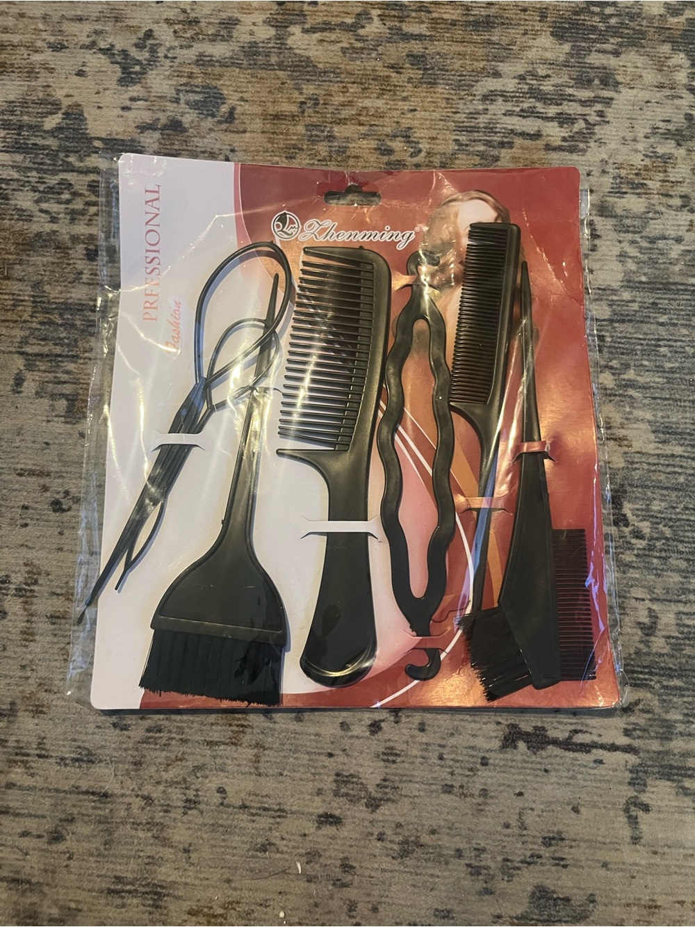 Khennming Black Hair Coloring & Styling Brush and Comb Set
